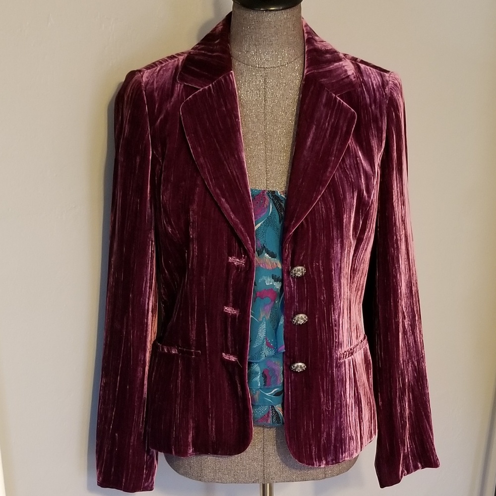 Tesori crushed velvet jacket/blazer